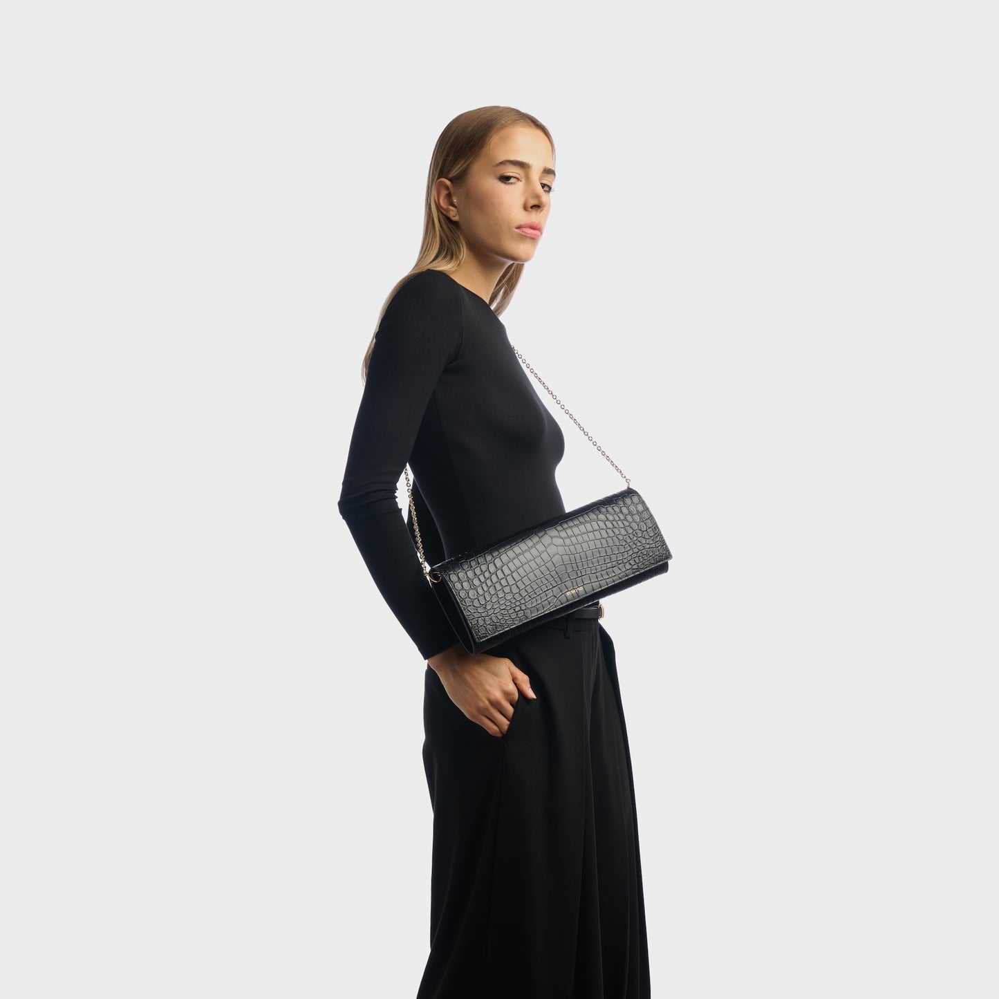 LUXECLASP CLUTCH (CROCODILE EMBOSSED)