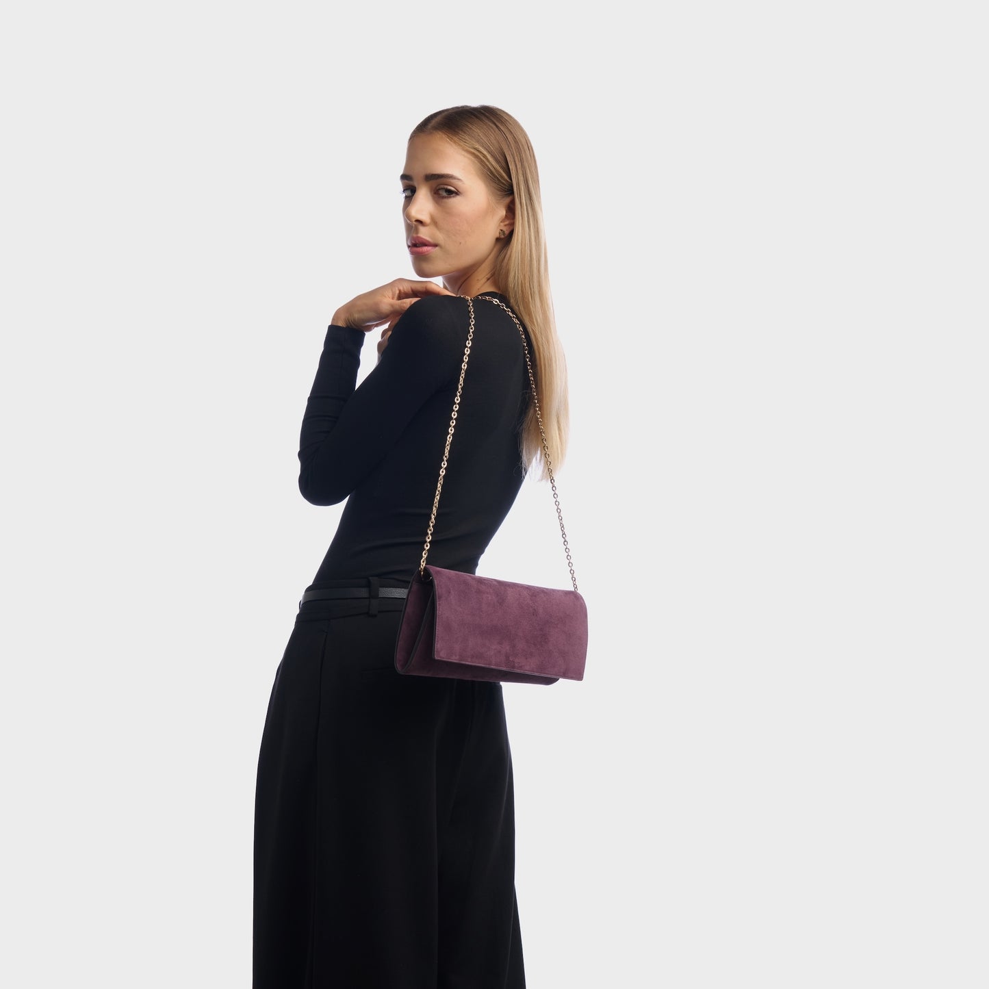 LUXECLASP CLUTCH SUEDE