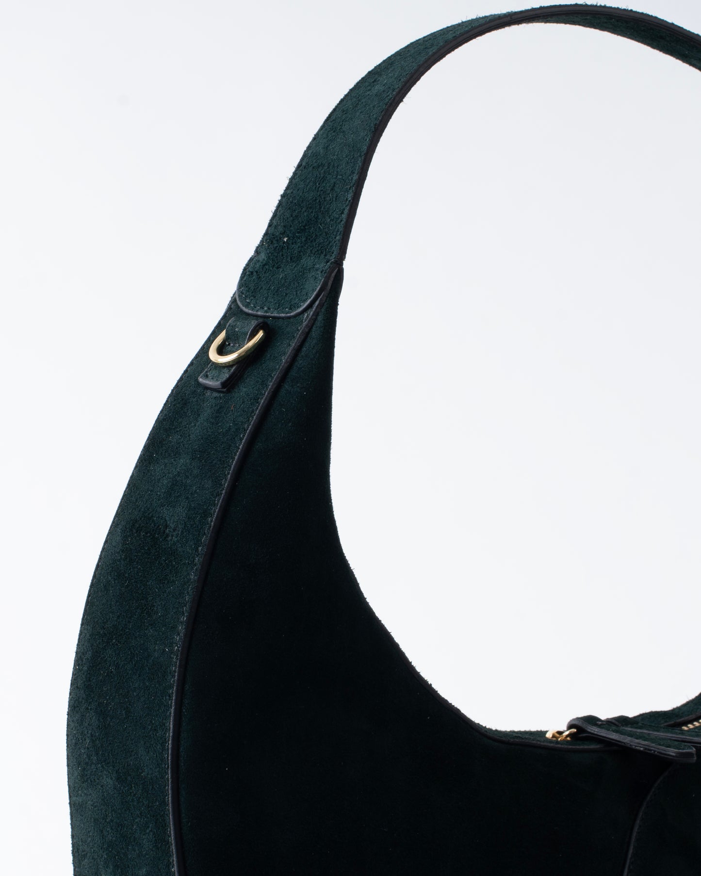 MOON LOOP SUEDE SHOULDER BAG