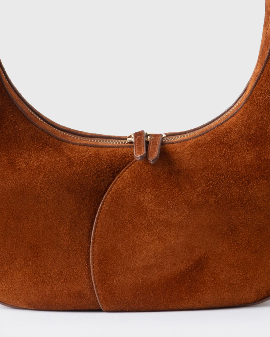 MOON LOOP SUEDE SHOULDER BAG