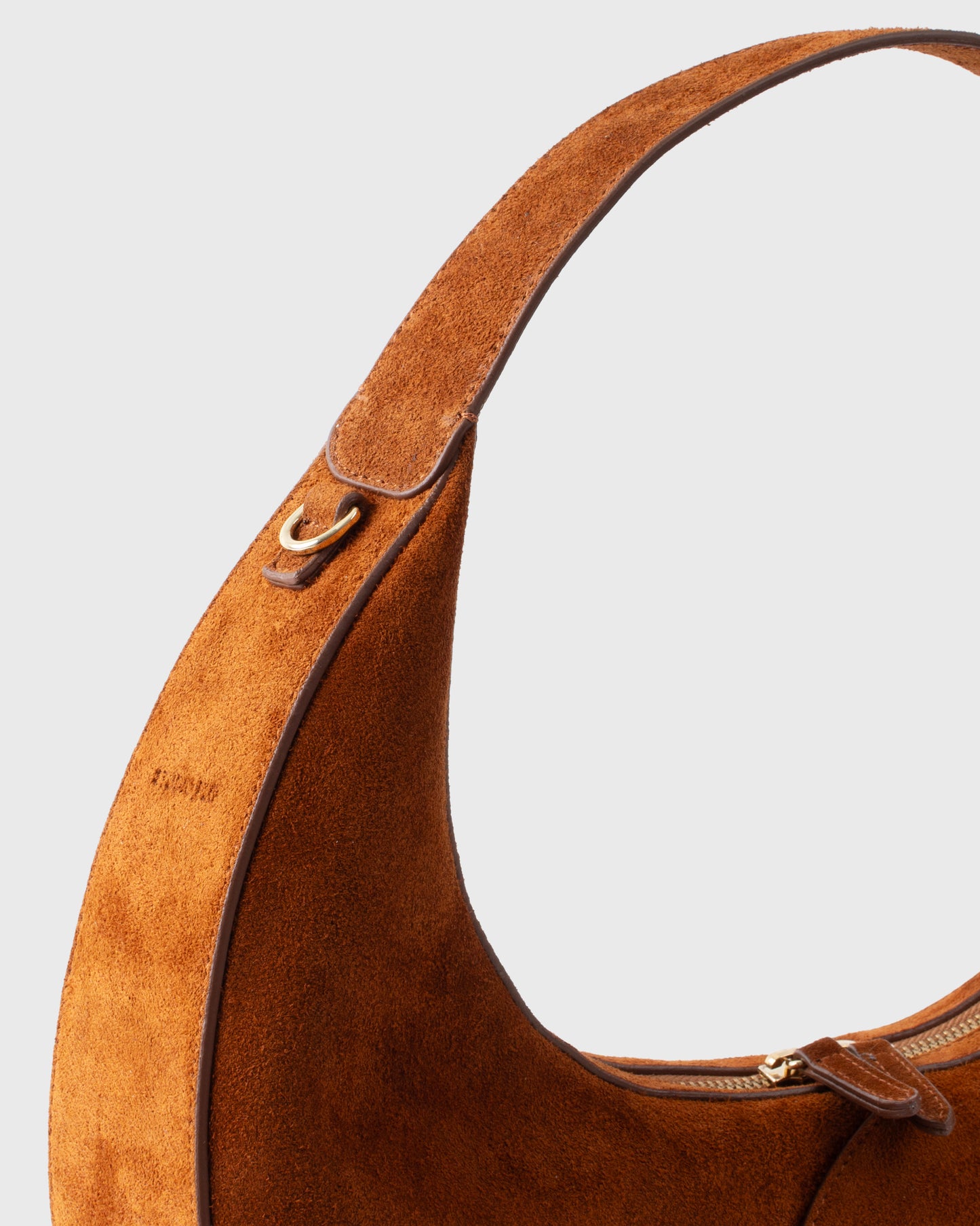 MOON LOOP SUEDE SHOULDER BAG