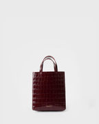 Bagup Mini — Handtasche mit Krokoprägung — bordeaux