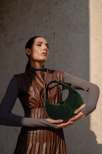 MOON LOOP MINI SUEDE - GREEN FOREST