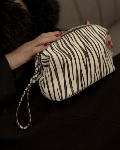 zebra leather bag, made in italy