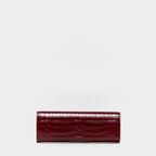 LuxeClasp — Clutch mit Krokoprägung — bordeaux