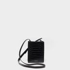 Bagup Extra Mini — Umhängetasche mit Krokoprägung — schwarz