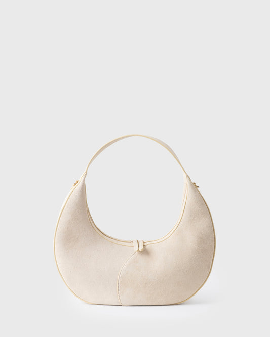 MOON LOOP SUEDE SHOULDER BAG