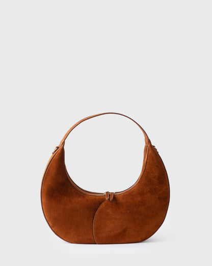 MOON LOOP SUEDE SHOULDER BAG
