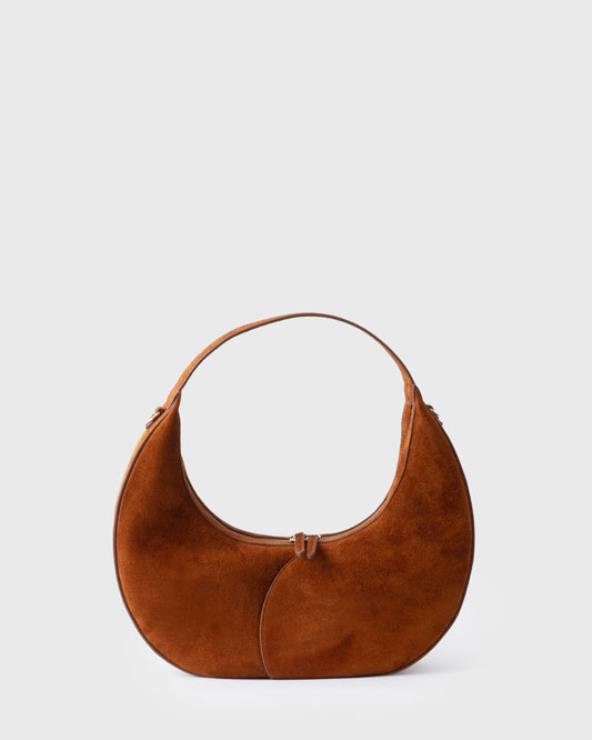 MOON LOOP SUEDE SHOULDER BAG