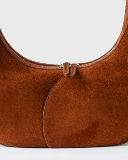 MOON LOOP SUEDE SHOULDER BAG