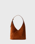 Sinué — Schultertasche aus Veloursleder — braun