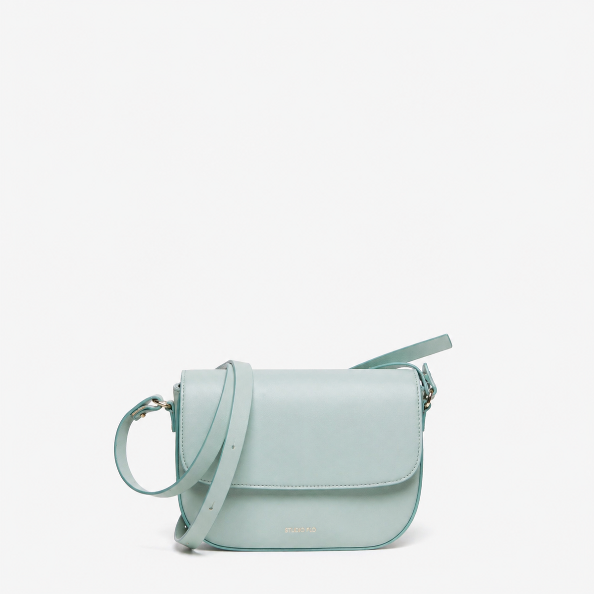 Timeless mint green Italian leather crossbody bag - Studio Flo