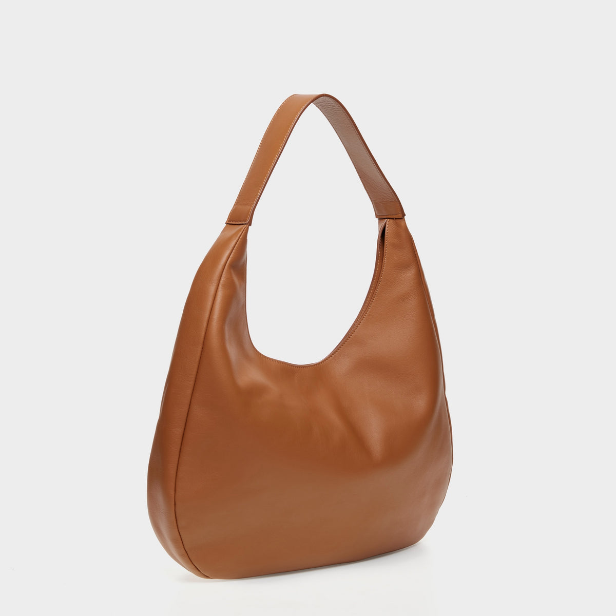 brown urban hobo leather bag studio flo lateral